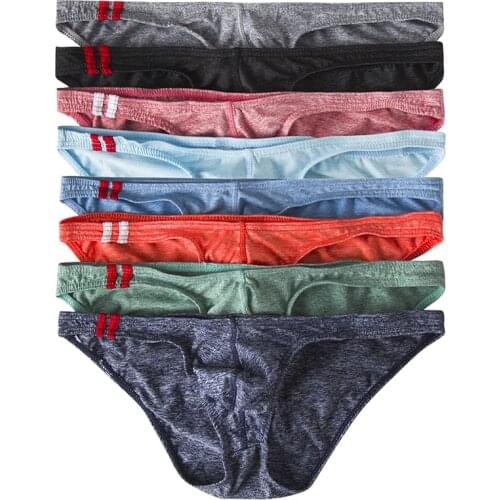 5PCS/8PCS/Lots Sexy Mens Briefs U-convex Pouch Cotton Mini Underwear Cueca Masculina Slip Sexi Homme Gay Panties Calzoncillos