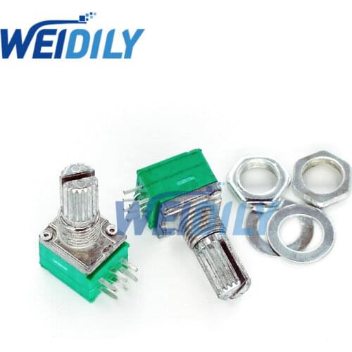 5PCS RK097G RK097N B5K B10K B20K B50K B100K 10K 20K 50K 100K with a Switch Audio 6pin Shaft 15mm Amplifier Sealing Potentiometer