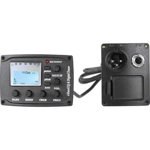 Acoustic Guitar 4-Band EQ Equalizer Tone and Volume Amplifier Preamp Piezo Pickup 6.35mm XLR LCD Display
