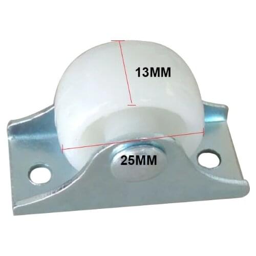 White Rail Fixed Casters Small One-Way Wheel Furniture Plastic Directional Wheel Hardware Accessories