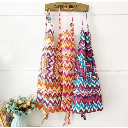 Pure cotton canvas long apron sleeveless hanging neck adjustable apron home anti-fouling baking cooking apron multicolor