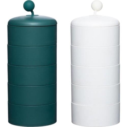 Travel 5-Layer Rotating Jewelry Box Tray Tower Organizer Earring Holder