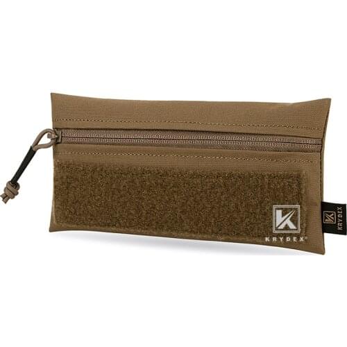 KRYDEX Tactical Candy Zipper Front Panel Pocket Pouch For MK3 MK4 Ready Chest Rig Plate Carrier W/ Loop & Hook Coyote Brown