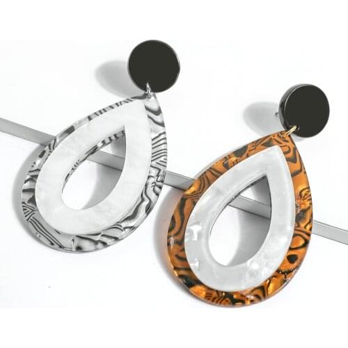 Korean Earrings Big Acetic Acid Drop Earrings for Women Resin Big Drop Earrings Trendy Geometric Acrylic Jewelry Accessories