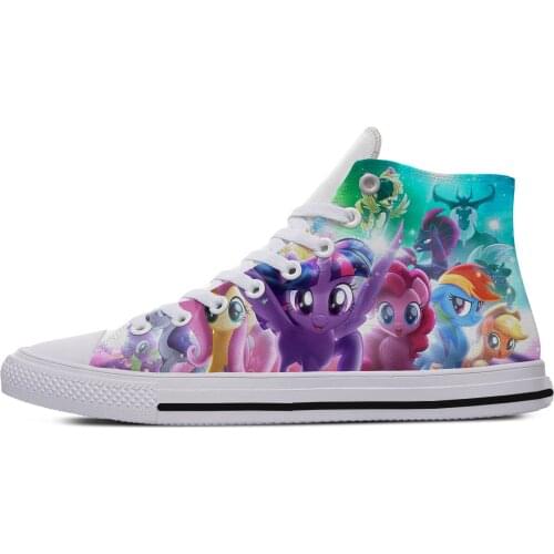 Summer Pony Shoes Woman Man Shoes For Boy Girl Twilight Sparkle Cartoon Lightweight My Little Horse Fashion Top Canvas Shoes