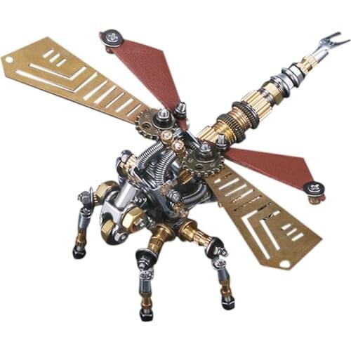 243Pcs Metal Insect Puzzle Model Kit 3D DIY Mechanical Assembly Jigsaw Crafts - Dragonfly