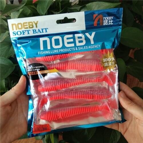 Noeby 10pcs 12cm 12g Soft Lures Baits Fishing Lure Leurre Shad Office Store Silicone Bait T Tail Wobblers