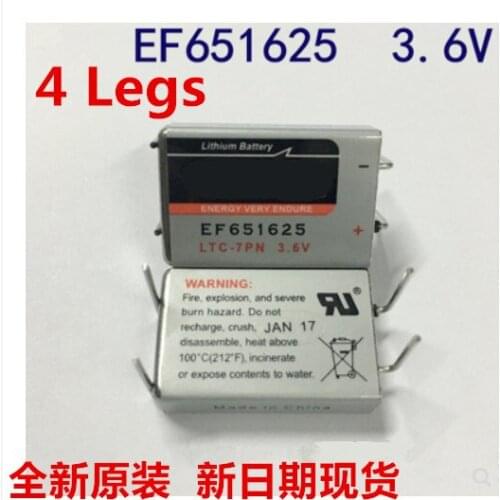 NEW DATE) 2PCS NEW EF651625 651625 battery 3.6V Lithium and square lithium battery batterise feet leg dip4