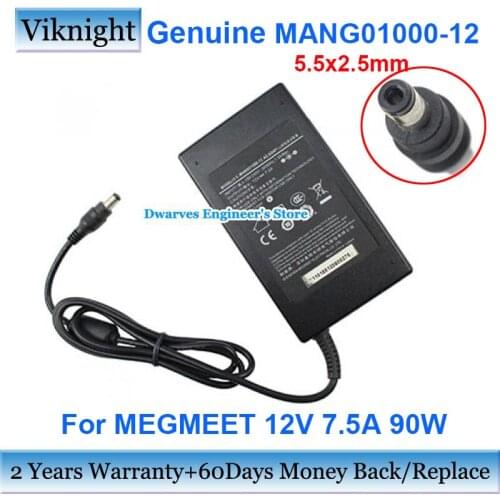 Genuine 12V 7.5A 90W Light MANGO1000-12 AC Adapter Power Supply For MEGMEET MANG01000-12 Laptop Charger 5.5x2.5mm