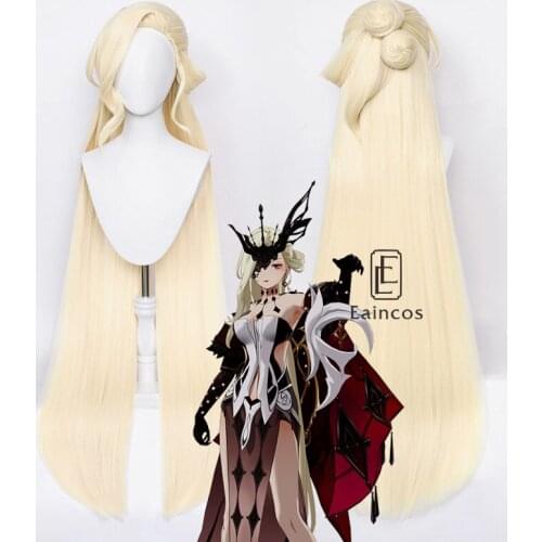 Genshin Impact La Signora Wig Cosplay Halloween Carnival Wigs 120cm Long Heat Resistant Synthetic Hair