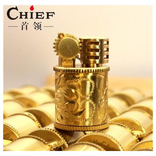Chief Embossed Pure Copper Mini Fat Dun Creative Vintage Kerosene Lighter Gift