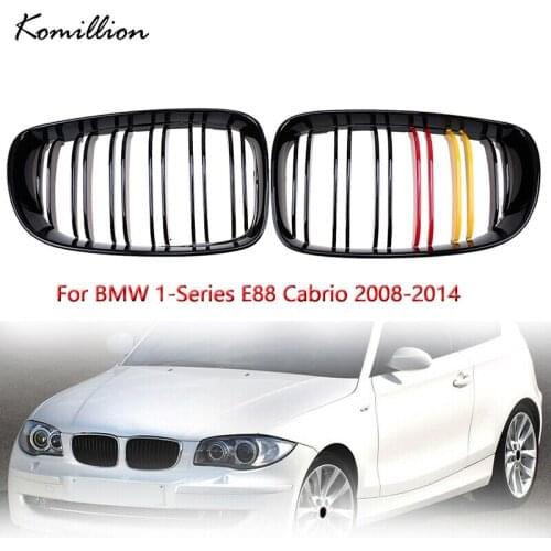 1Pair Car Front Bumper Grilles Gloss Black Red Yellow Grills for BMW 1-Series E88 Cabrio 2008 2009 2010 2011 2012 2013 2014