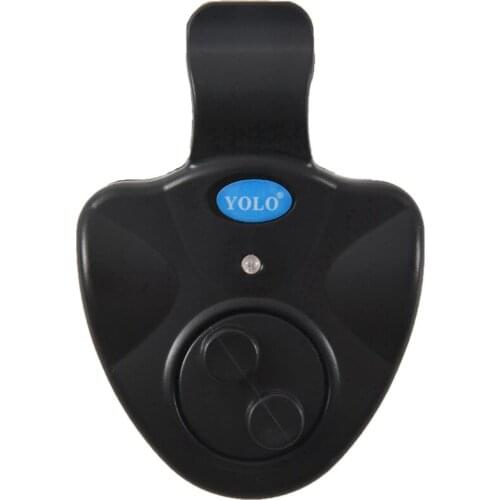 Fishing Bite Alarm Bell Indicator Led Waterproof Nightlight Angling + Batteries - Black