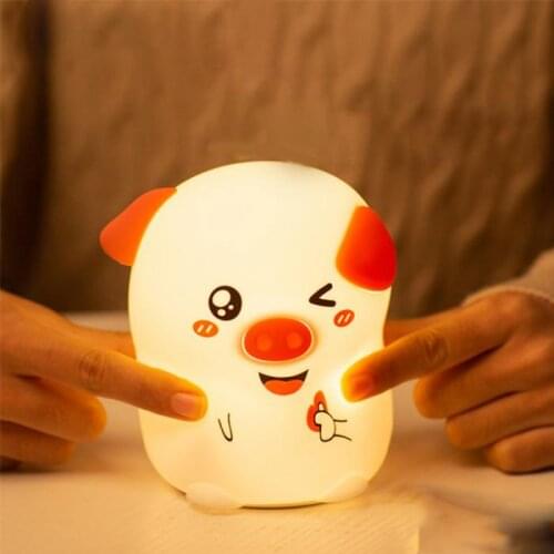 Silicone Night Light Piggy Shaped USB Charging Patter Light Home Accessories Drop shipping