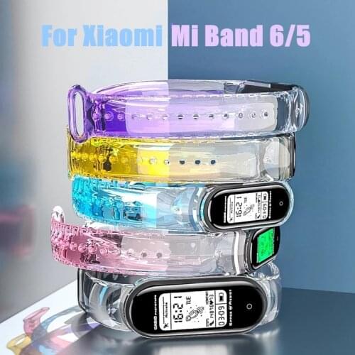 Bracelet For Xiaomi Mi Band 6 5 4 3 Strap Transparent Colorful Silicone Replacement Wristband for Xiaomi Miband 6 Accessories