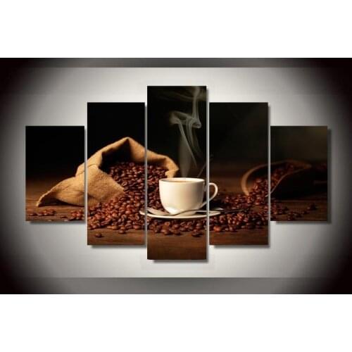Hot Sell Modern Wall Painting of bag coffee beans shoulder cup for Home Decorative Art Picture Paint on Canvas Prints