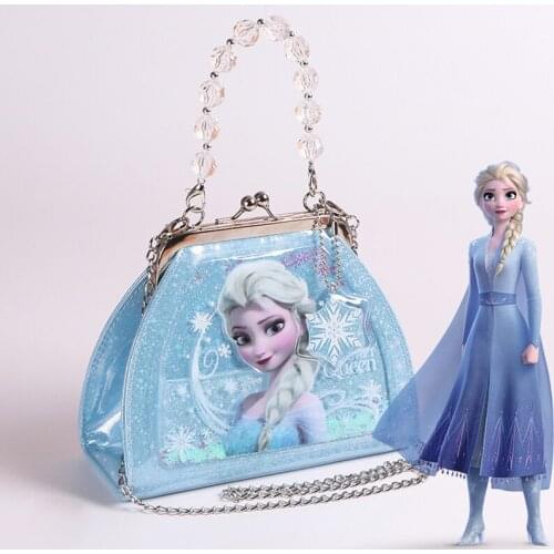 Disney Frozen 2 Elsa Gilrs Handbag Kindergarten Shoulder Bag Kids Crossbody Coin Purse Makeup Toys Holiday Travel Pocket Pack