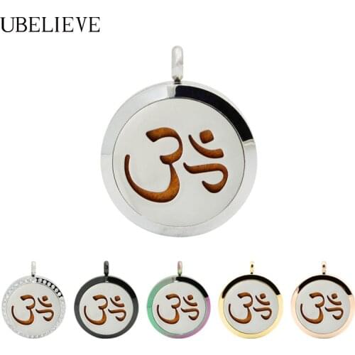 Ubelieve Magnet 30MM Aromatherapy Locket Jewelry Essential Oil Diffuser Necklace Pendant With 6pc Refill Pads