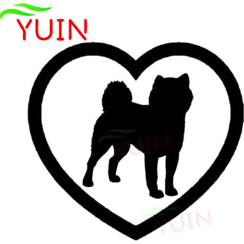 Fashion Shiba Inu Dog Heart Animal Car Sticker Personality PVC Bumper Decoration Fitting Cover Scratch Waterproof Stickers