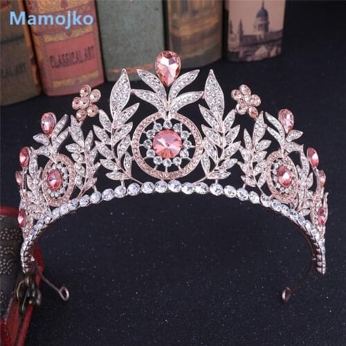 Mamojko Fashion Big Hollow Crystal Wedding Diadem Rhinestone Queen Tiaras&Crowns Headbands for Women Hair Jewelry Accessories