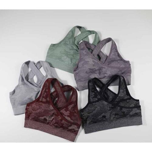 Womens seamless, sports, impact resistant, support sports bra, suitable for daily exercise in the gym, yoga and running
