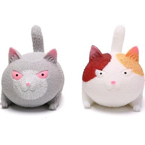 Angry Cats Squeeze Anti Stress Relief Squshy Doll Ball Animal Fidget Hand Desk Cute Toys For Girls Kids Gift