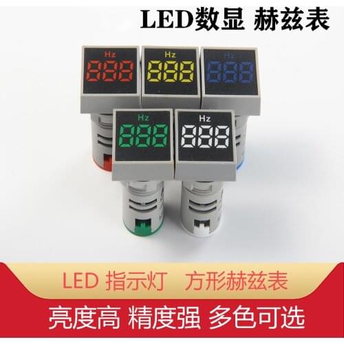1Pcs AD101-22HZS 22mm Square Ordinary Film Digital Ddisplay AC Hertz Meter Signal LED Highlight Aperture Indicator AD101-22HZS