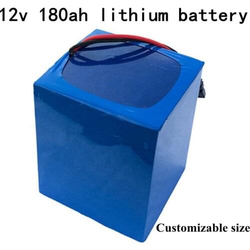 12V 180Ah Lithium-ion Battery Pack Built-in 3S BMS for Steamer Machine Camper EV + 12.6v 10A Charger
