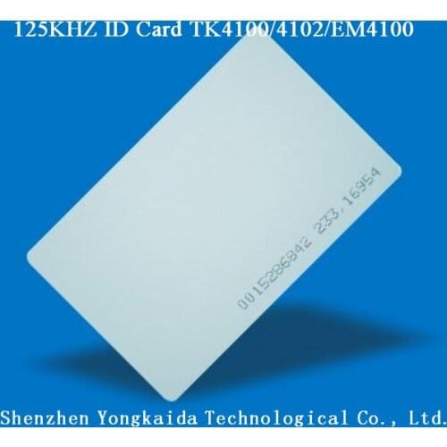 5000pcs/lot 125KHz TK4100/EM4100 blank PVC smart card RFID Card printable for Entry access system
