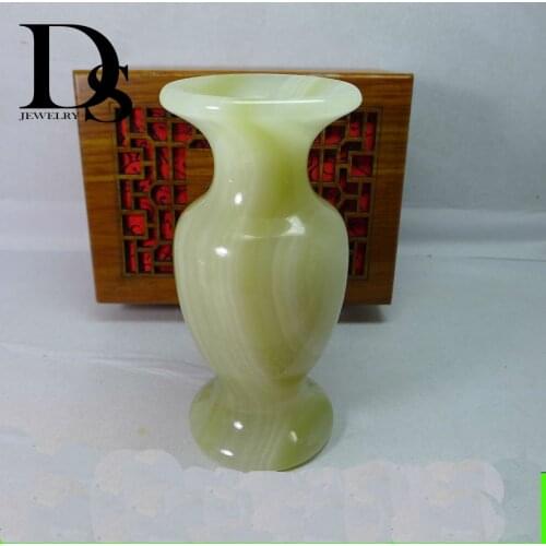 11*5cm Afghanistan Jade Vase Natural Green Jasper Quartz Stone Jardiniere Crystal For Flower Home Decoration Birthday Gifts