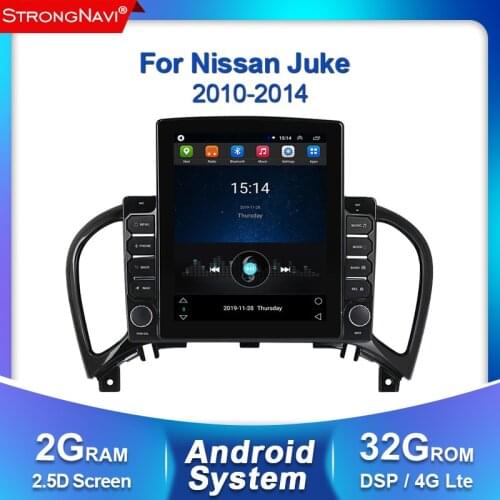 Tesla Car radio Android 2+32G 4G LTE DSP Car Multimedia DVD Player For NISSAN JUKE 2010-2014 GPS Navigation system BT WIFI