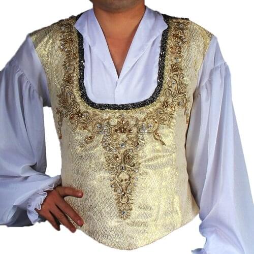 White boys ballet top ballet jacket for Man Fashion ballet boy dance costume professional male ballet flannelet top shirtBM0002