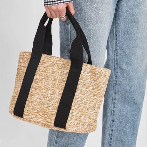 Bohemia Straw Bag Women Handbag Brands Woven Rattan Bags for Women Shopper Bags Shoulder Bag Tote Boho Travel Beach Purse 2021