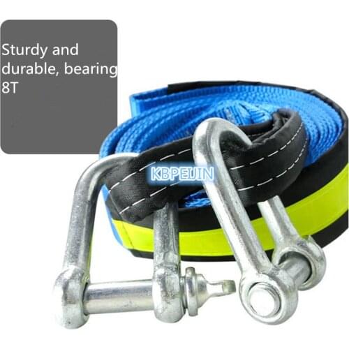 5M 8Tons Auto Emergency Reflective Car Towing Rope With U Steel Shackle for DACIA logan duster sandero lodgy sandero accessories