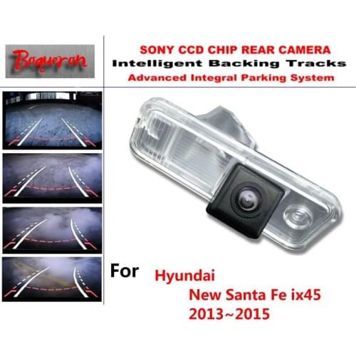 For Hyundai New Santa Fe ix45 2013~2015 CCD Car Backup Parking Camera Intelligent Tracks Dynamic Guidance Rear View Camera