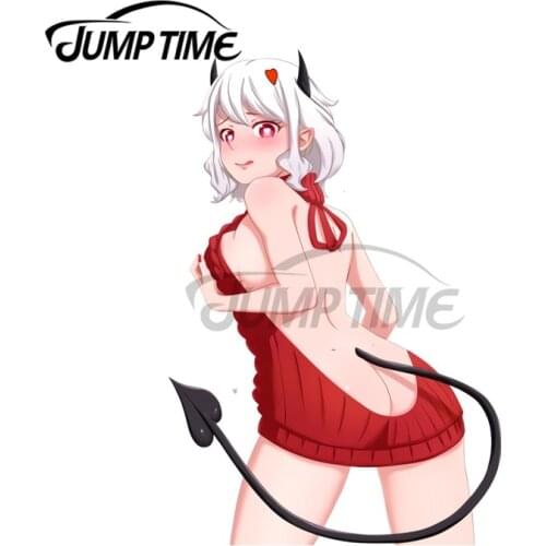 JumpTime 13 x6.5cm Lewd Succubus Modeus Helltaker Game Car Bumper Window Stickers DIY Anime Waterproof Trunk Scratch-proof Decal