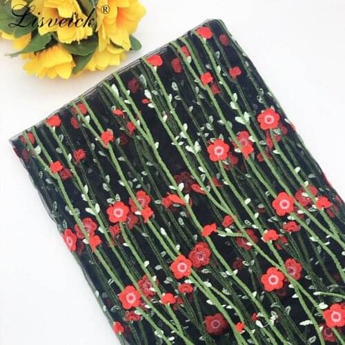 Small floral Embroidery mesh Tulle Lace Fabric Net Material For girls clothes women dress skrit material DIY Accessories