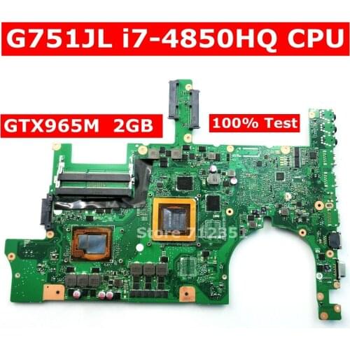 G751JL MB_0M/I7-4850HQ/AS GTX965M Graphics Card motherboard REV 2.0 For ASUS G751JT G751JY G751J Laptop mainboard 100% Tested