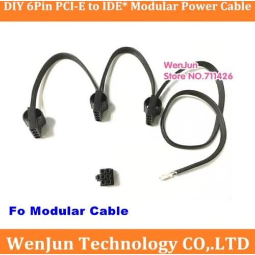 DIY 6Pin PCI-E to 3 * IDE Molex 4pin Modular Power Supply Adapter Cable for Seasonic KM3 Series/seasonic SS-620GM/V850