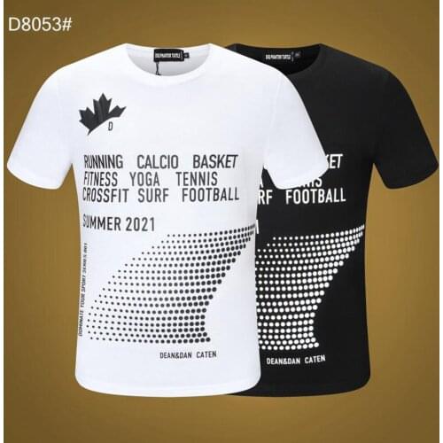 DSQ PHANTOM TURTLE Mens Short Sleeve Logo Series Graphic T-Shirt Men Fashion Print Cotton Tees Breathable Quality Tops D8053