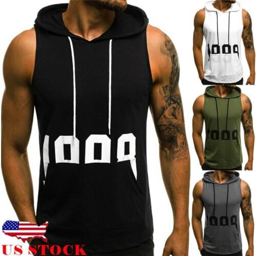 Hooded Summer Tank Top Men Muscle Gym Clothing Tanktop With Packet Bodybuilding Loose Shirt Sport Workout Sleeveless Vest Mens
