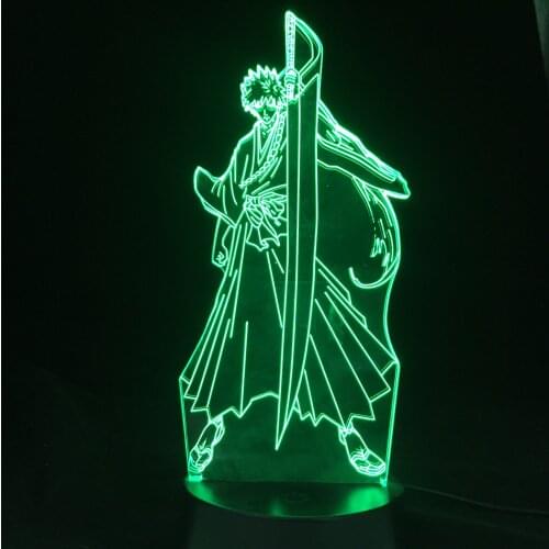 Ichigo Anime Lamp Home Decor Night 3D Nightlights 16 Colors Changing For Bedroom Decor Dropshipping