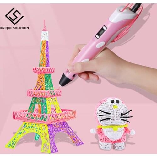 Gift 3D Pen LED Screen DIY 3D Printing print Pen 100m PLA Filament Creative Toy Gift For Kids Design Drawing