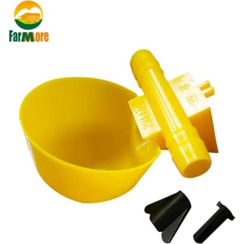 10/20/30 Sets Chicken Drinker Drinking Bowls For Hens Quail Pigeon Birds Yellow Chicken Nipple Drinkers Poultry Drinking Tools