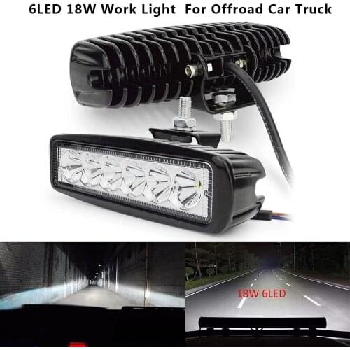 6LED 18W Work Light Bar DRL Driving Fog Spot Lamp For Auto Motorcycle Truck Boat Offroad Working Light LED Work Light Spotlight
