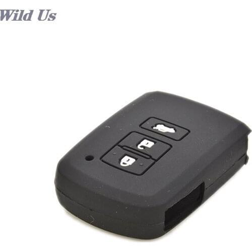 Silicone Remote Smart Key 3 Button Black Key Fob Protect Cover Case Silicone Case Cover For Toyota Camry Avalon RAV4