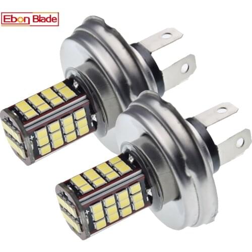 2Pcs DC 6V 10-30V P45T 2835 LED Motorcycle Headlight Bulb White 6000K Moto Bixenon Hi/Lo Beam Light Scooter Motorbike Head Lamp