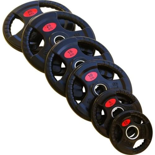 Gym Commercial Coated 5cm Large Barbell Piece Weight Lifting Austria Studio Three Hole Rubber Bell