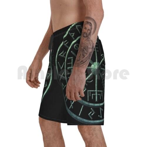 Vegvísir Symbol-River Rock * Awesome Unlisted Designs In My Portfolio * Beach Shorts Men Beach Pants Swim Trunks