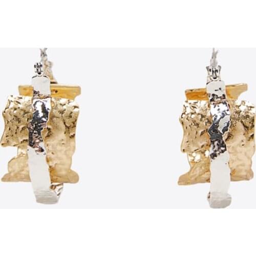 ZA Vintage Statement Round Gold Big Metal Drop Earrings For Women Trendy Geometric Hyperbole Long Alloy Earring Luxury Jewelry